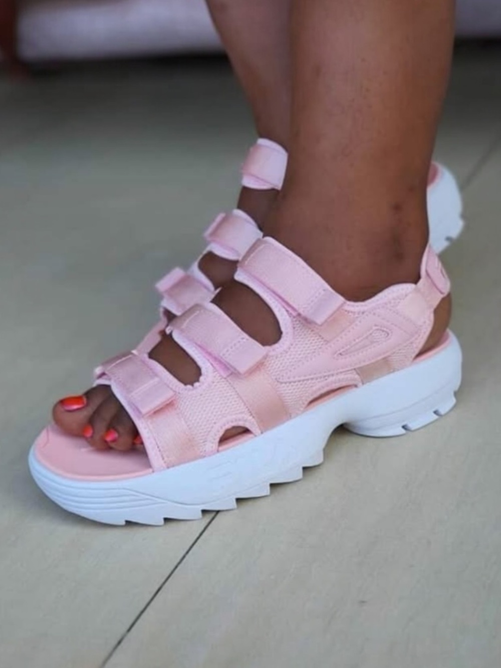 Fila Disruptor II Comfy Platform Double Strap Outdoor Sports Sandals Baby Pink
